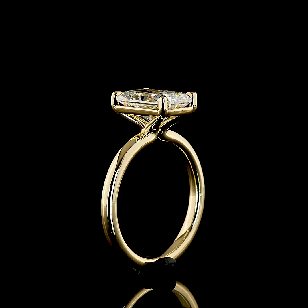 3.06 CT Radiant Lab Grown Diamond Solitaire Ring Sz. 6.5 (F Color and VVS2 Clarity)