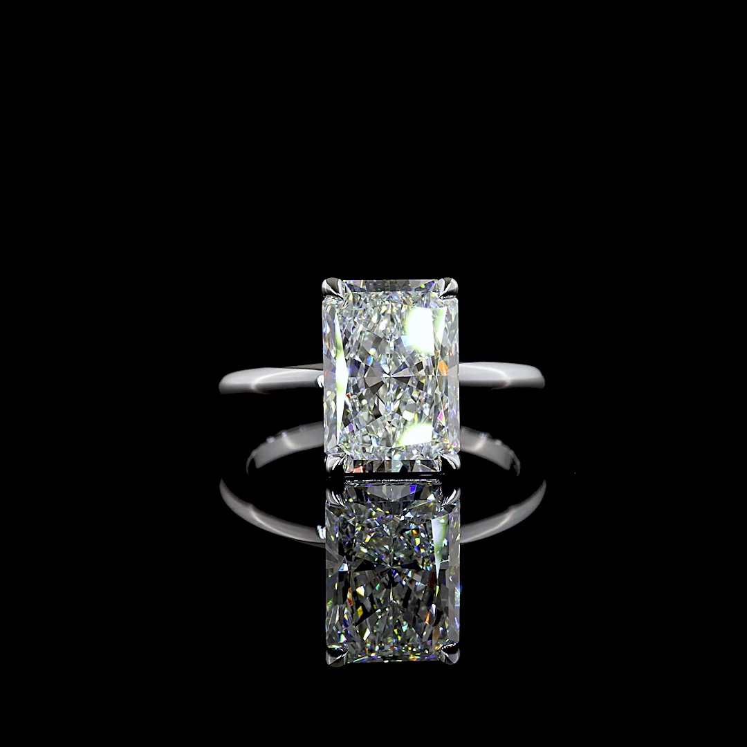 4.03 CT Radiant Lab Grown Diamond Solitaire Ring Sz. 6.5 (E Color and VVS2 Clarity)