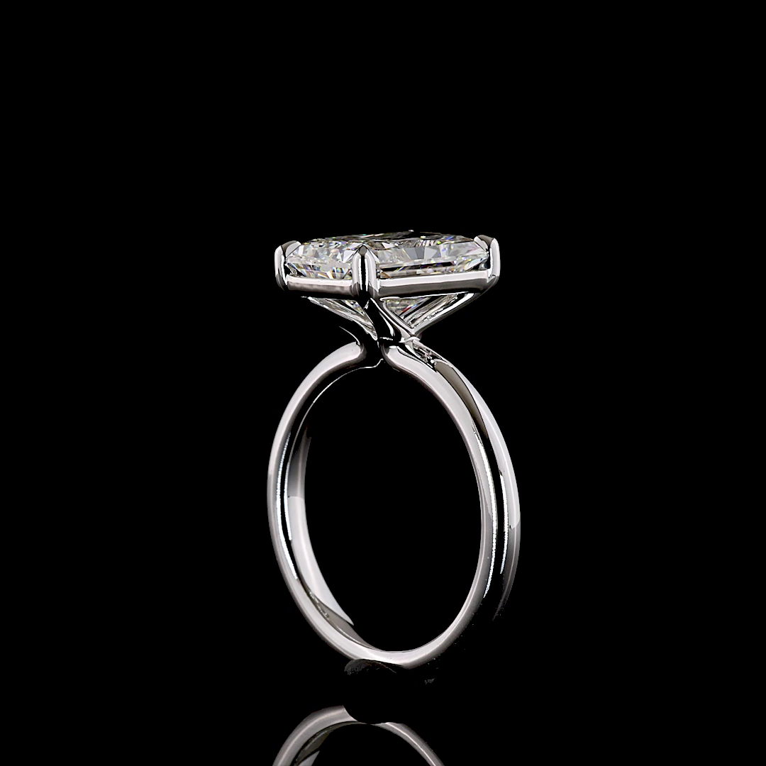 4.03 CT Radiant Lab Grown Diamond Solitaire Ring Sz. 6.5 (E Color and VVS2 Clarity)