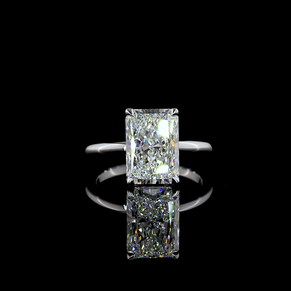 4.14 CT Radiant Lab Grown Diamond Solitaire Ring Sz. 6.5 (E Color and VS1 Clarity)
