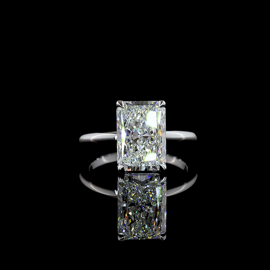 4.14 CT Radiant Lab Grown Diamond Solitaire Ring Sz. 6.5 (E Color and VS1 Clarity)
