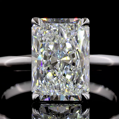 4.14 CT Radiant Lab Grown Diamond Solitaire Ring Sz. 6.5 (E Color and VS1 Clarity)