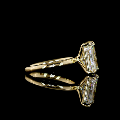 4.09 CT Radiant Lab Grown Diamond Solitaire Ring Sz. 6.5 (E Color and VS1 Clarity)