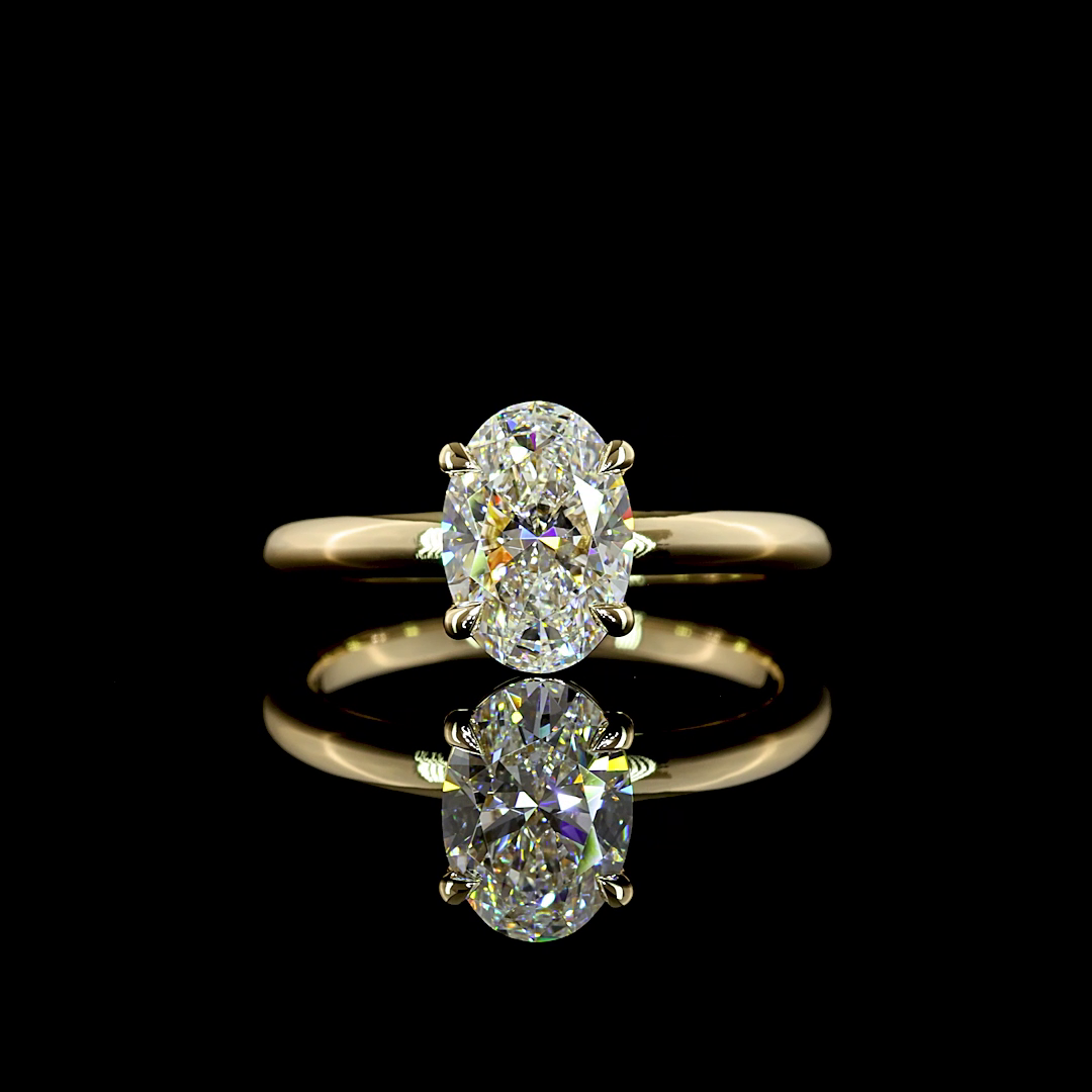 1.51 CT Oval Lab Grown Diamond Solitaire Ring Sz. 6.5 (E Color and VVS2 Clarity)