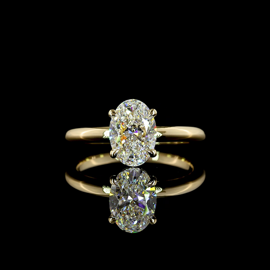 1.51 CT Oval Lab Grown Diamond Solitaire Ring Sz. 6.5 (E Color and VVS2 Clarity)