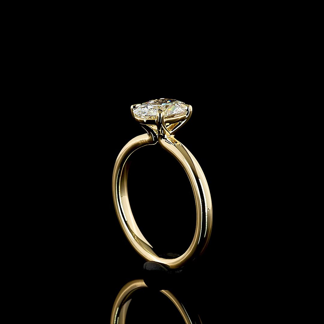 1.51 CT Oval Lab Grown Diamond Solitaire Ring Sz. 6.5 (E Color and VVS2 Clarity)