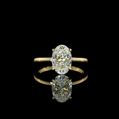 2.12 CT Oval Lab Grown Diamond Solitaire Ring Sz. 6.5 (E Color and VVS2 Clarity)