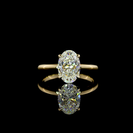 2.08 CT Oval Lab Grown Diamond Solitaire Ring Sz. 6.5 (E Color and VVS2 Clarity)