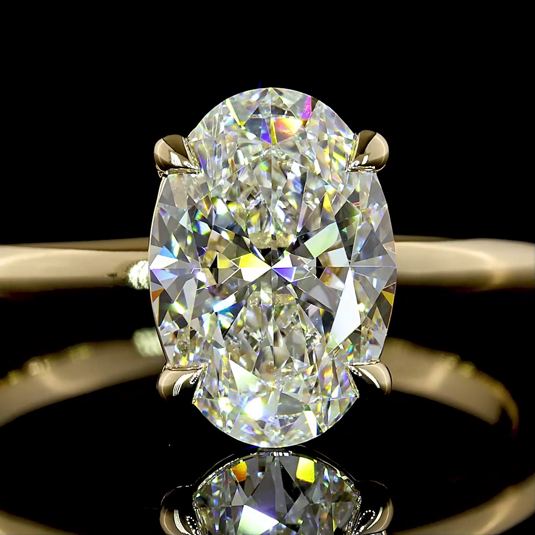 2.12 CT Oval Lab Grown Diamond Solitaire Ring Sz. 6.5 (E Color and VVS2 Clarity)