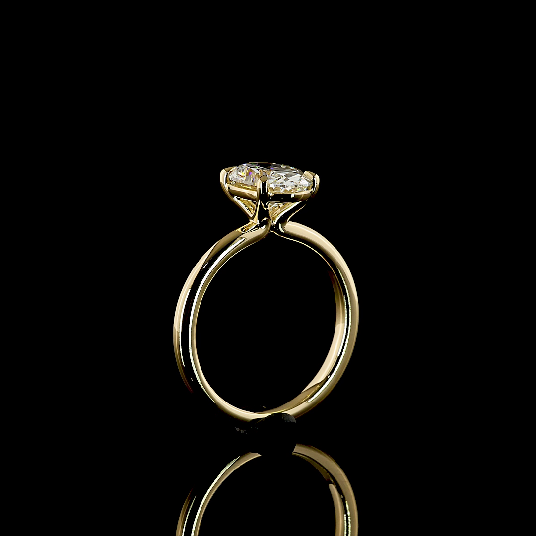2.12 CT Oval Lab Grown Diamond Solitaire Ring Sz. 6.5 (E Color and VVS2 Clarity)
