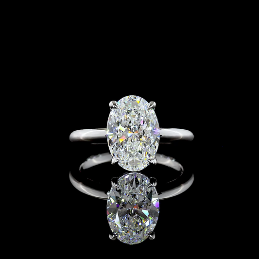 3.09 CT Oval Lab Grown Diamond Solitaire Ring Sz. 6.5 (E Color and VVS1 Clarity)