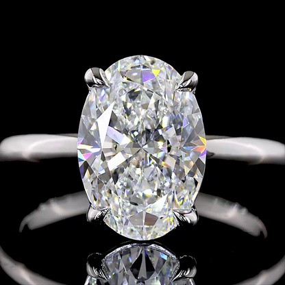 3.09 CT Oval Lab Grown Diamond Solitaire Ring Sz. 6.5 (E Color and VVS1 Clarity)