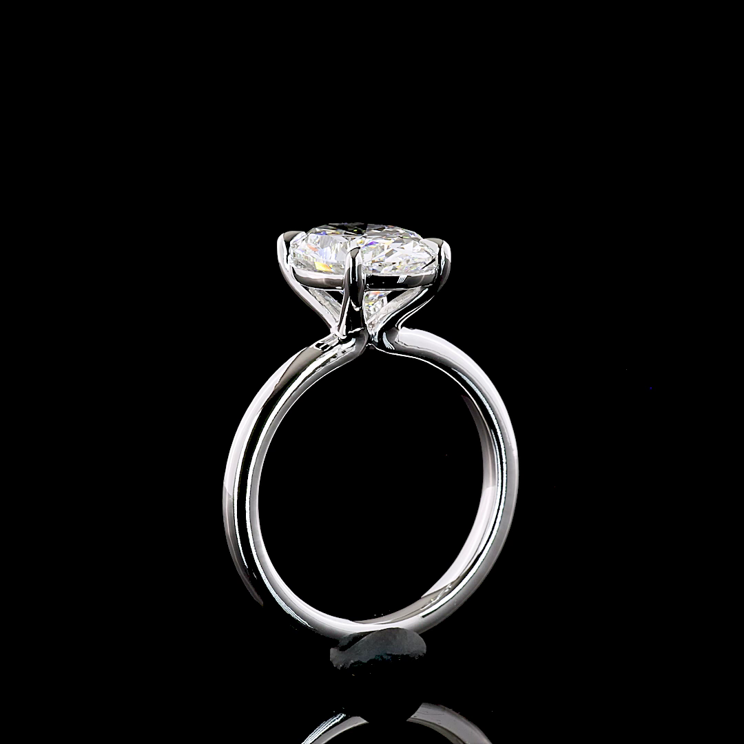 3.09 CT Oval Lab Grown Diamond Solitaire Ring Sz. 6.5 (E Color and VVS1 Clarity)
