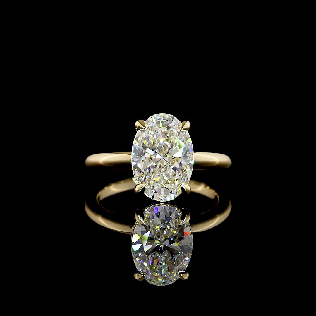 3.02 CT Oval Lab Grown Diamond Solitaire Ring Sz. 6.5 (E Color and VVS2 Clarity)