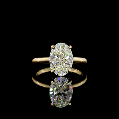 3.02 CT Oval Lab Grown Diamond Solitaire Ring Sz. 6.5 (E Color and VVS2 Clarity)