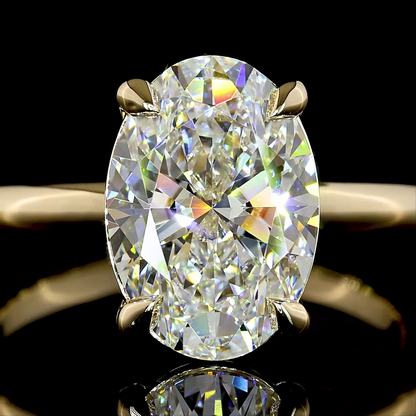3.02 CT Oval Lab Grown Diamond Solitaire Ring Sz. 6.5 (E Color and VVS2 Clarity)