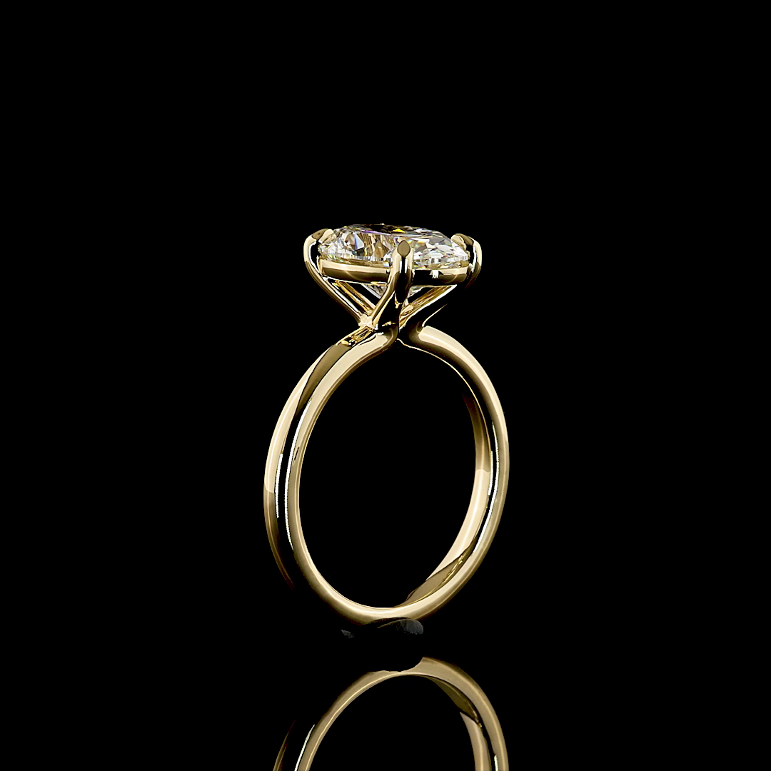 3.02 CT Oval Lab Grown Diamond Solitaire Ring Sz. 6.5 (E Color and VVS2 Clarity)