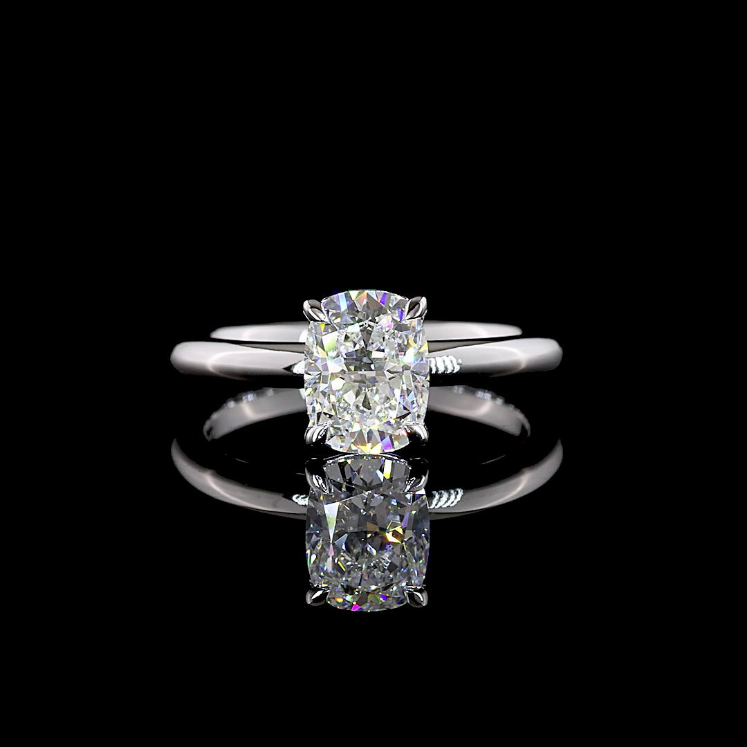 1.52 CT Cushion Brilliant Lab Grown Diamond Solitaire Ring Sz. 6.5 (D Color and VVS2 Clarity)