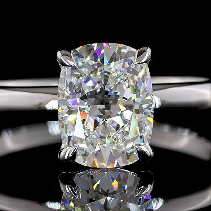 1.52 CT Cushion Brilliant Lab Grown Diamond Solitaire Ring Sz. 6.5 (D Color and VVS2 Clarity)