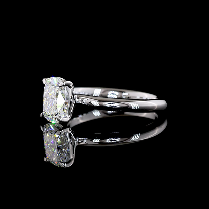 1.52 CT Cushion Brilliant Lab Grown Diamond Solitaire Ring Sz. 6.5 (D Color and VVS2 Clarity)