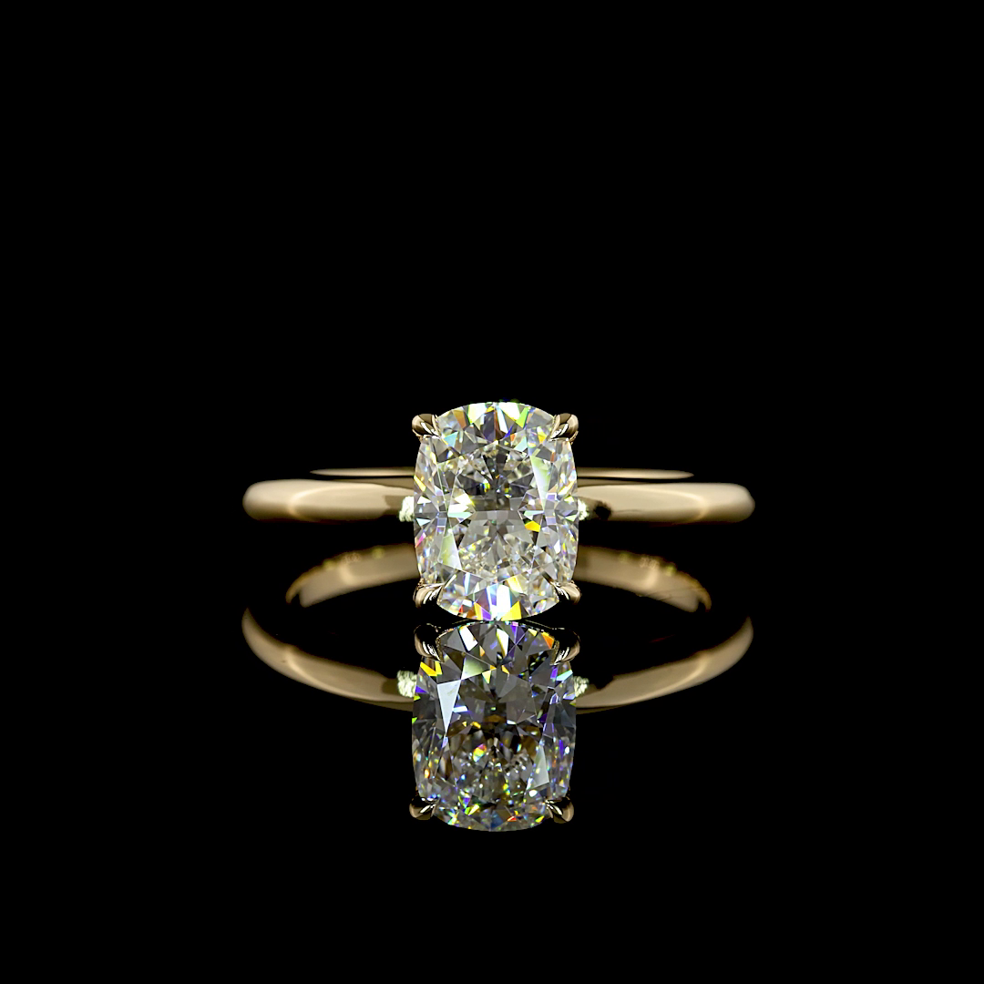 1.52 CT Cushion Brilliant Lab Grown Diamond Solitaire Ring Sz. 6.5 (E Color and VS1 Clarity)