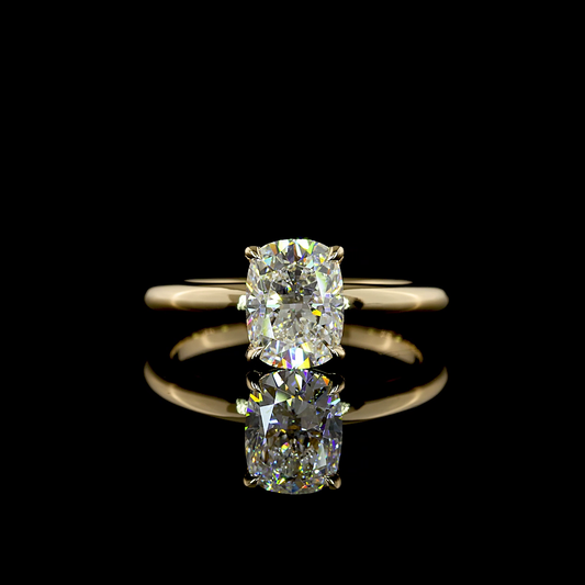 1.52 CT Cushion Brilliant Lab Grown Diamond Solitaire Ring Sz. 6.5 (E Color and VS1 Clarity)