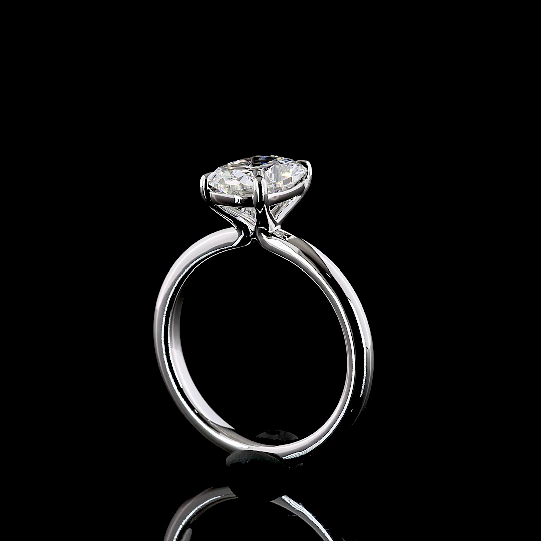 2.12 CT Cushion Brilliant Lab Grown Diamond Solitaire Ring Sz. 6.5 (F Color and VVS1 Clarity)
