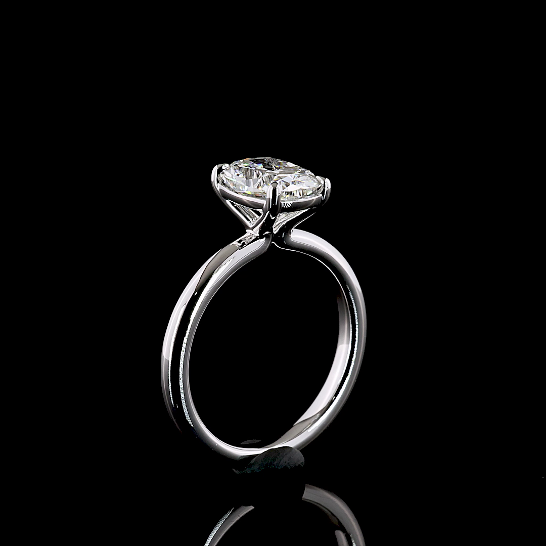 2.12 CT Cushion Brilliant Lab Grown Diamond Solitaire Ring Sz. 6.5 (F Color and VVS1 Clarity)