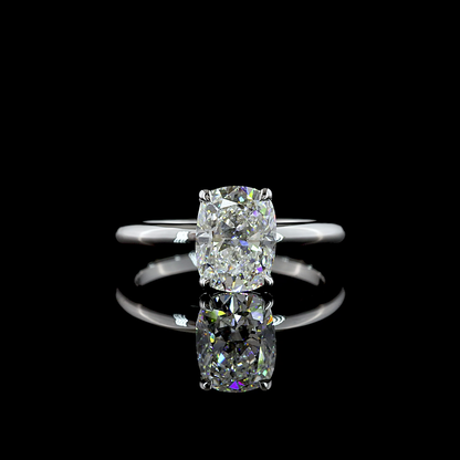 2.02 CT Cushion Brilliant Lab Grown Diamond Solitaire Ring Sz. 6.5 (D Color and VVS2 Clarity)
