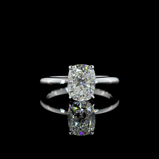 2.02 CT Cushion Brilliant Lab Grown Diamond Solitaire Ring Sz. 6.5 (D Color and VVS2 Clarity)