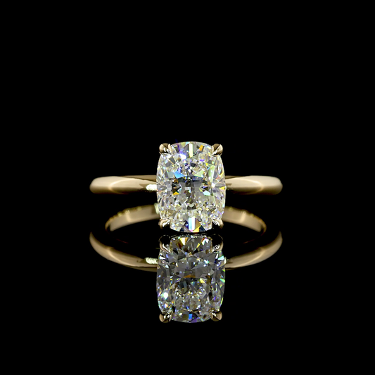 2.02 CT Cushion Brilliant Lab Grown Diamond Solitaire Ring Sz. 6.5 (E Color and VVS2 Clarity)