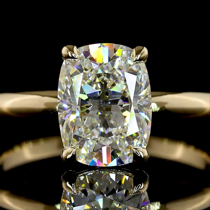2.02 CT Cushion Brilliant Lab Grown Diamond Solitaire Ring Sz. 6.5 (E Color and VVS2 Clarity)
