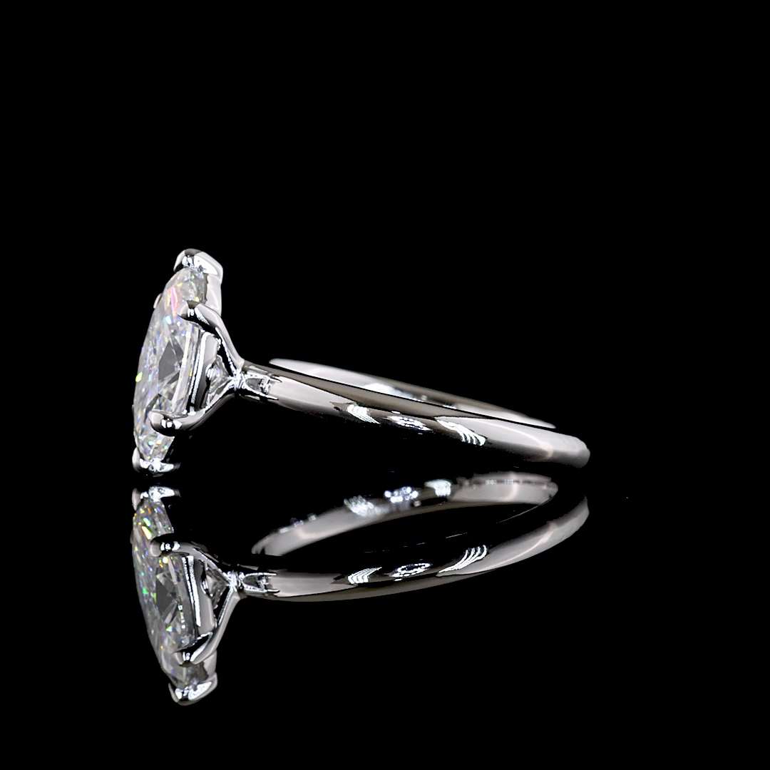 1.56 CT Marquise Lab Grown Diamond Solitaire Ring Sz. 6.5 (E Color and VVS1 Clarity)