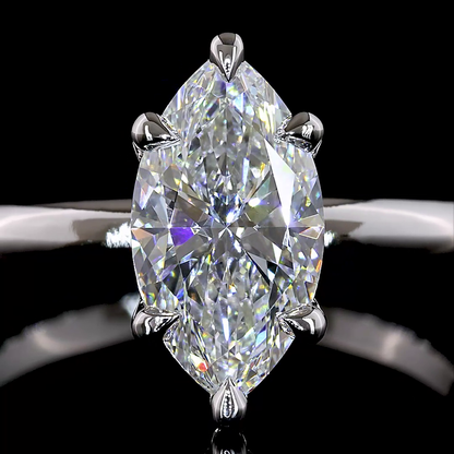 1.56 CT Marquise Lab Grown Diamond Solitaire Ring Sz. 6.5 (E Color and VVS2 Clarity)