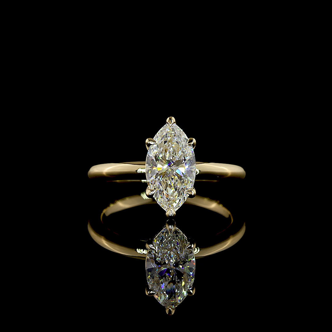 1.59 CT Marquise Lab Grown Diamond Solitaire Ring Sz. 6.5 (D Color and VVS2 Clarity)