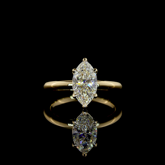 1.59 CT Marquise Lab Grown Diamond Solitaire Ring Sz. 6.5 (D Color and VVS2 Clarity)