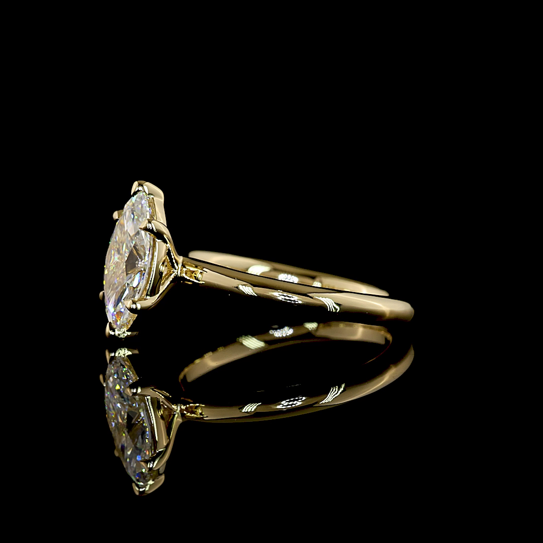 1.59 CT Marquise Lab Grown Diamond Solitaire Ring Sz. 6.5 (D Color and VVS2 Clarity)