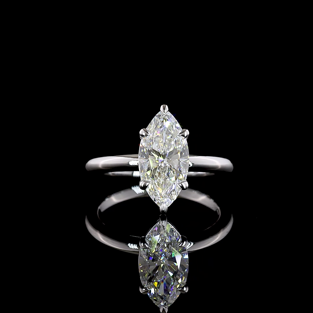 2.07 CT Marquise Lab Grown Diamond Solitaire Ring Sz. 6.5 (E Color and VVS2 Clarity)