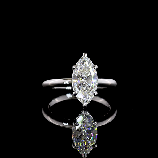 2.12 CT Marquise Lab Grown Diamond Solitaire Ring Sz. 6.5 (E Color and VVS1 Clarity)