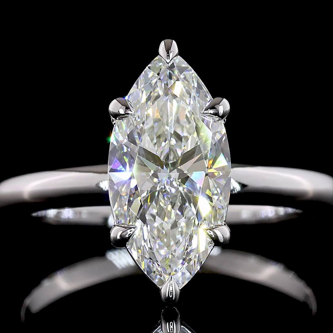 2.12 CT Marquise Lab Grown Diamond Solitaire Ring Sz. 6.5 (E Color and VVS1 Clarity)