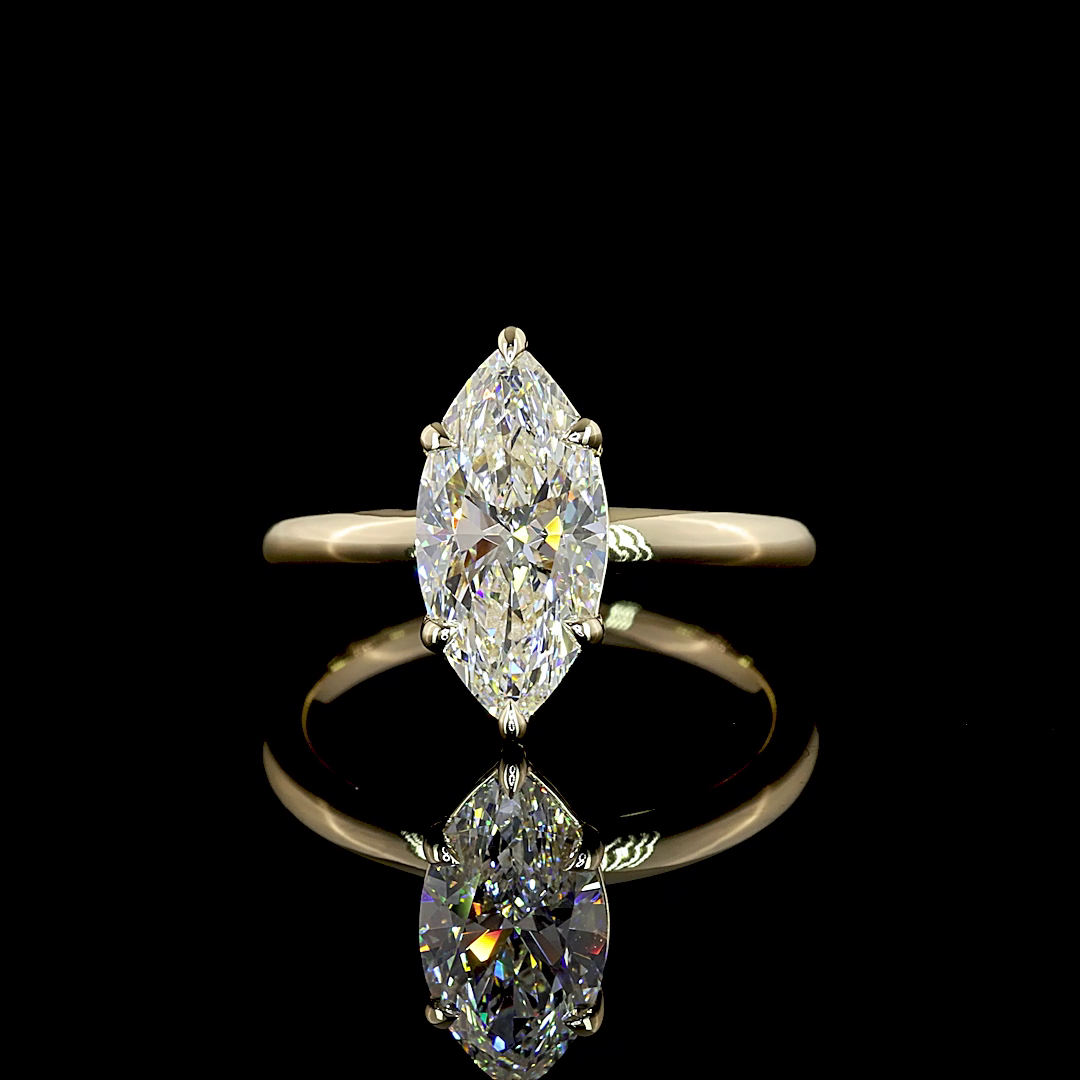 2.19 CT Marquise Lab Grown Diamond Solitaire Ring Sz. 6.5 (E Color and VVS2 Clarity)