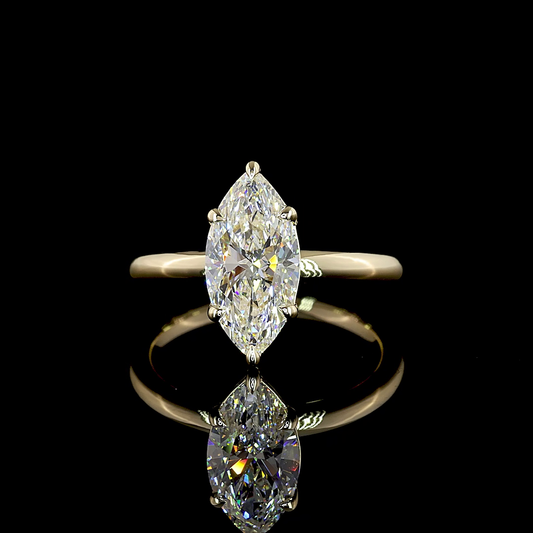 2.19 CT Marquise Lab Grown Diamond Solitaire Ring Sz. 6.5 (E Color and VVS2 Clarity)