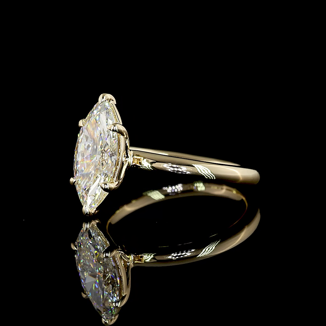 2.19 CT Marquise Lab Grown Diamond Solitaire Ring Sz. 6.5 (E Color and VVS2 Clarity)