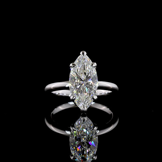 3.15 CT Marquise Lab Grown Diamond Solitaire Ring Sz. 6.5 (E Color and VVS2 Clarity)
