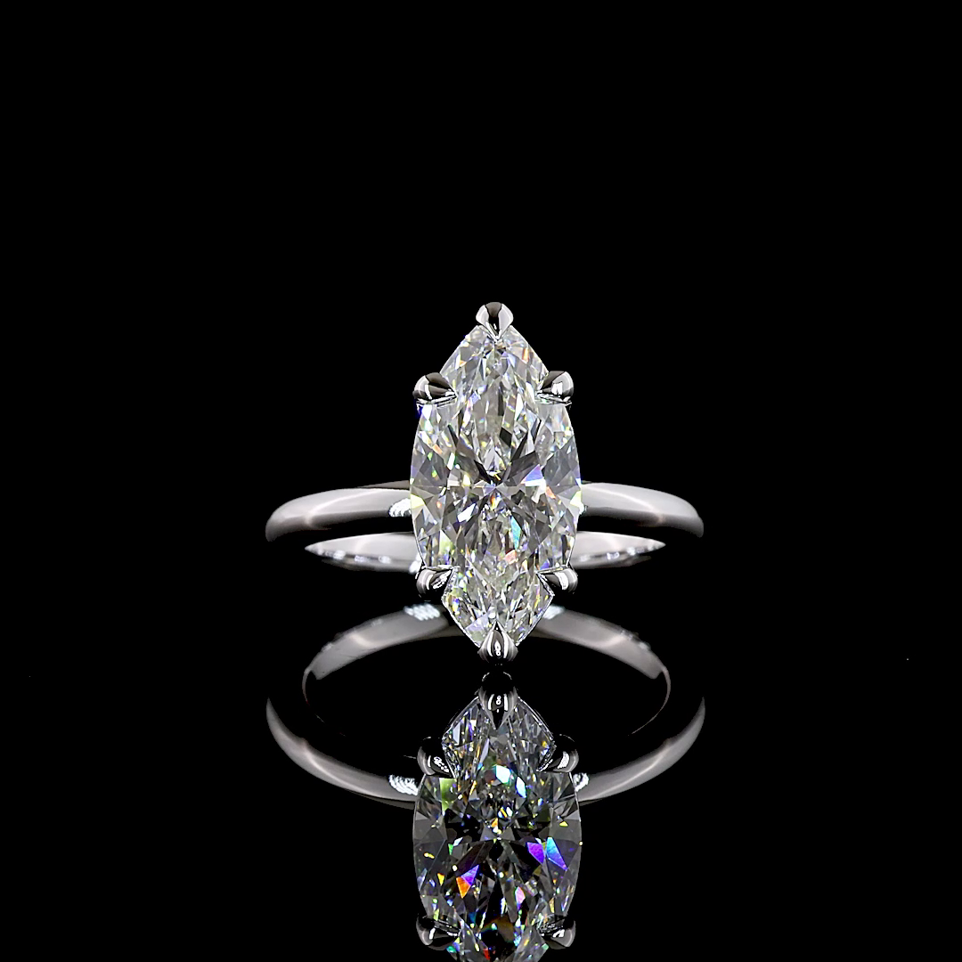3.18 CT Marquise Lab Grown Diamond Solitaire Ring Sz. 6.5 (E Color and VVS1 Clarity)