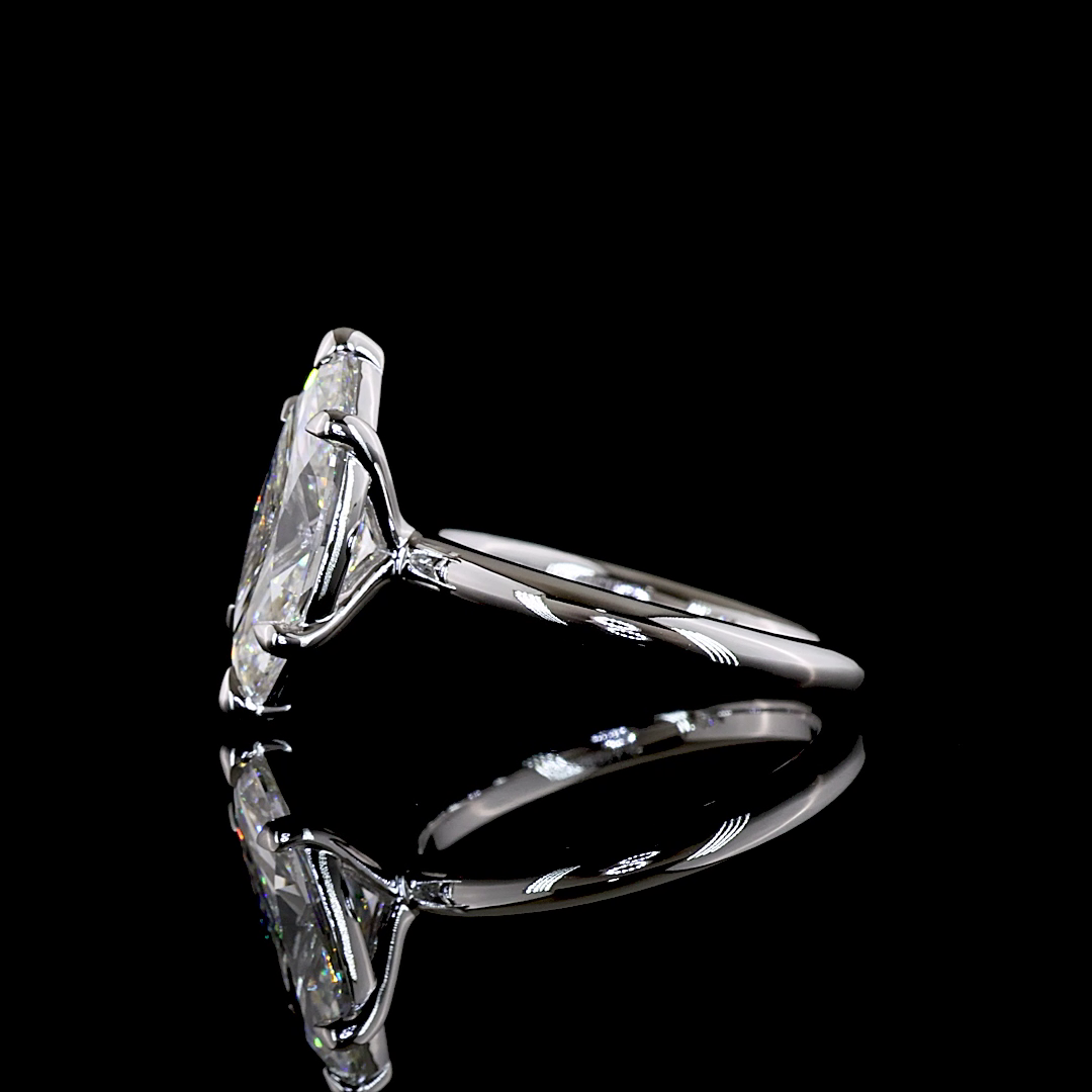 3.18 CT Marquise Lab Grown Diamond Solitaire Ring Sz. 6.5 (E Color and VVS1 Clarity)