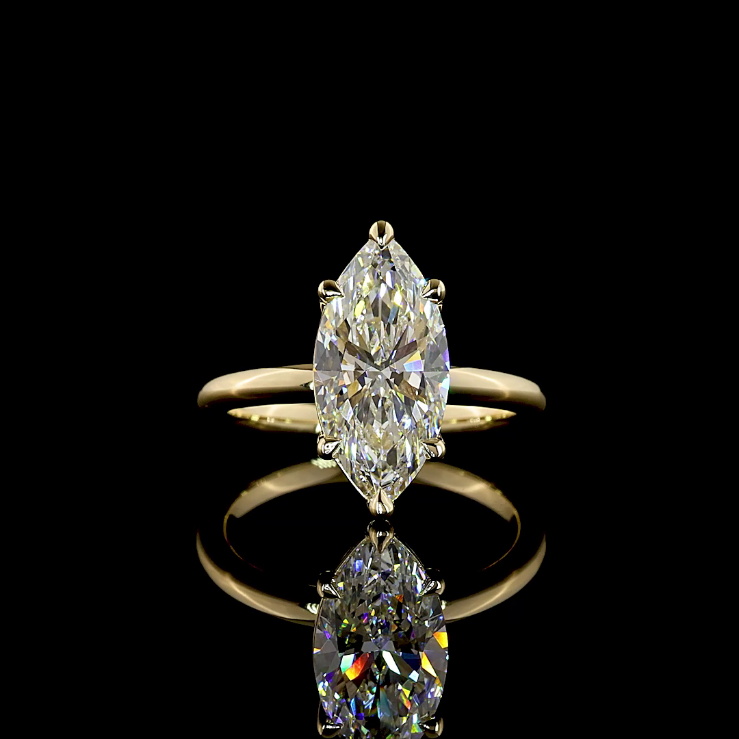 3.18 CT Marquise Lab Grown Diamond Solitaire Ring Sz. 6.5 (F Color and VVS2 Clarity)