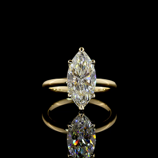 3.18 CT Marquise Lab Grown Diamond Solitaire Ring Sz. 6.5 (F Color and VVS2 Clarity)