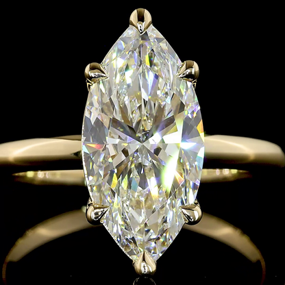 3.18 CT Marquise Lab Grown Diamond Solitaire Ring Sz. 6.5 (F Color and VVS2 Clarity)