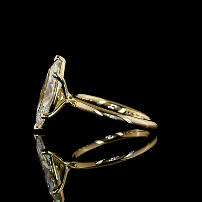 3.18 CT Marquise Lab Grown Diamond Solitaire Ring Sz. 6.5 (F Color and VVS2 Clarity)